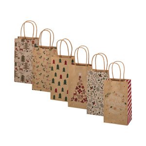 crelando® Darčekové tašky, 6 kusov/3 kusy (kraftový papier)